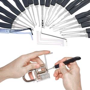 Edc — set de crochets de serrurier 24 pièces, ensemble de crochets de serrure, outils de verrouillage avec <span class=keywords><strong>cadenas</strong></span> <span class=keywords><strong>transparent</strong></span>, pour pratique - Product Image 5