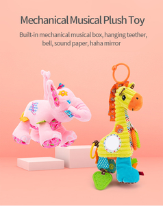 Jouets en peluche Jollybaby, hochets suspendus, animaux (<span class=keywords><strong>lion</strong></span>, éléphant, zèbre, cheval), jouet musical pour poussette et siège auto, rembourrage en coton PP - Product Image 2