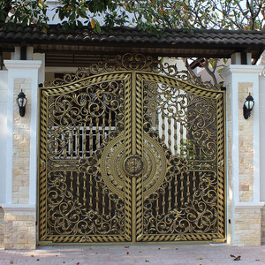 Ingresso reale Villa giardino recinzione di lusso vialetto porta scorrevole in ferro solido cancello in alluminio pressofuso - Product Image 3