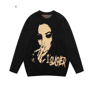 Suéter de Punto Personalizado Nanteng con Logotipo, Invierno, 100% Algodón, Diseño de Moda Urbana, Estampado de Retrato, <span class=keywords><strong>Cuello</strong></span> <span class=keywords><strong>Redondo</strong></span>, para <span class=keywords><strong>Hombre</strong></span> - Product Image 1