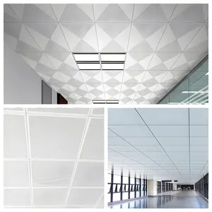 Çatı dekorasyon izolasyonları için iç tasarım malzemeleri için alüminyum Metal kare asma standart tavan paneli fayans
