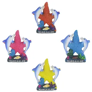 Wholesale Customizable LOGO Ocean Series Tourism Souvenir Starfish Dolphin 3D Resin Fridge Magnet