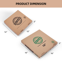 Cajas de Pizza de Cartón Corrugado al por Mayor, Logotipo Personalizado, 10-14 Pulgadas, Color Marrón, Ecológicas, Resistentes, Grado Alimenticio, Laminación Mate, Magnéticas