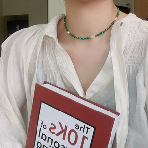 Collar de Clavícula con Diseño Geométrico de <span class=keywords><strong>Piedra</strong></span> Natural y Perla de Agua Dulce con Color de <span class=keywords><strong>Piedra</strong></span> Shoushan Francesa, Regalo Unisex - Product Image 6
