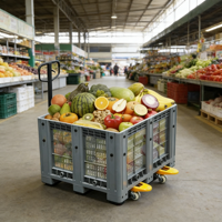Bacs à palettes en plastique durables et recyclables pour le stockage agricole, boîte à palettes, grande taille, empilable, recyclé