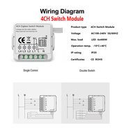 Interrupteur intelligent WiFi durable pour Smart Life, 1/2/3/4 voies, double commande, module Zigbee encastré, contrôle à distance, minuterie, maison intelligente, bricolage