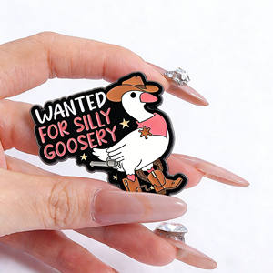 थोक मजाकिया काउबॉय गोज़ अंग्रेजी अक्षर धातु एरियल लैपेल पिन ब्रोच बैकपैक कपड़ों की सजावट के लिए - Product Image 3