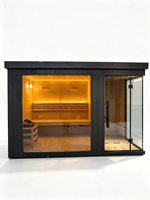 Sauna sec en bois moderne pour l'intérieur et l'extérieur avec douche intégrée, poêle à bois infrarouge, magnifique sauna extérieur – Fabricants