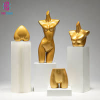Maniquí de Exhibición de Ropa Interior, Modelo de Medio Cuerpo, para Escaparates, Color Dorado, para Mujer