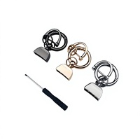 Accessoires de breloques clochettes de style chinois de marque tendance, semi-finis pour porte-clés DIY, avec fermoirs fer à cheval en métal, directement de l'usine