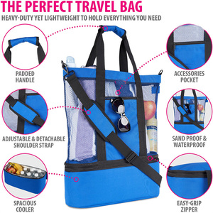 Bolsa de Playa Impermeable de Color Sólido con Compartimento Refrigerante - Esenciales de Vacaciones para Mujer para Todas las Estaciones - Product Image 5