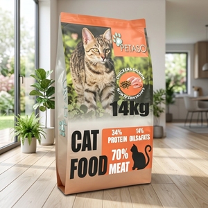 Nourriture pour chats OEM, riche en protéines naturelles, saveurs poulet et saumon, en forme d'étoiles, formule scientifique sans céréales, pour la santé digestive, nourriture sèche - Product Image 5