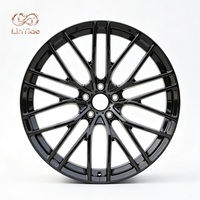Nueva Llanta de Aleación Forjada de Calidad Premium, Diseño de 20 Radios en Malla, Lujo y Carreras, ET 25mm, Negro Piano, Ligera para Coche