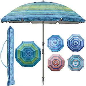 Ombrello da spiaggia con ombrellone da viaggio esterno a strisce stampate personalizzate con Logo ombrellone da giardino all'aperto con ombrellone da giardino