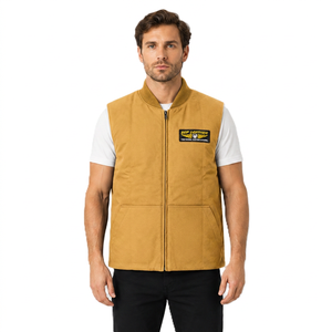 OEM Custom Heavy Duty Canvas <b>Vest</b> | Men's Cotton Canvas Work <b>Vest</b> | Premium Waxed Canvas Motorcycle <b>Utility</b> Sleeveless <b>Vest</b> - Product Image 1