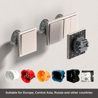 Prise murale modulaire russe BENDI 16A 250V Schuko 8 prises, anti-effraction, ignifuge, PC IP20, modèle C22