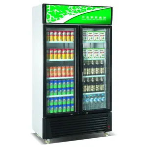 Beverage <strong>Display</strong> Refrigerated Cabinet Upright Chiller Commercial No Frost Glass Doors <strong>Fridge</strong> - Product Image 1