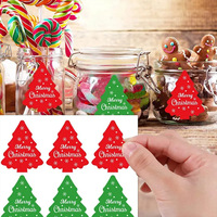 Pegatinas decorativas navideñas, pegatinas para sellar árboles de Navidad, pegatinas para tarjetas de felicitación de Feliz Navidad (6 pegatinas por juego)