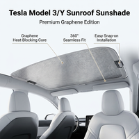 Pare-soleil pour toit ouvrant Melco Tesla Model 3/Y, polyester gris argenté de 2 mm d'épaisseur, isolation thermique, pare-soleil 2021-2023