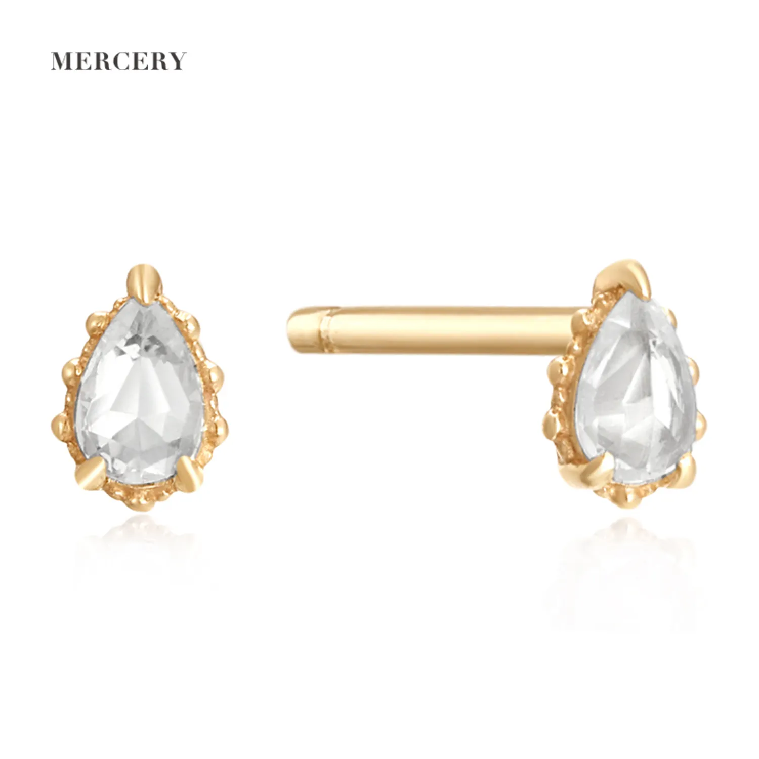 Mercery Natural Gem stone Minimalist Jewelry Zierliche Ohr stecker Saphir schmuck 14 Karat Solid Gold Ohr stecker für Frauen