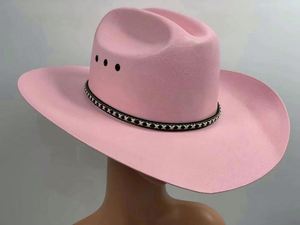 Sombrero de Vaquero Estilo Vintage Hecho a Mano, Unisex, de Fieltro de Lana, Ala Ancha, Fedora, para Actividades al Aire Libre, Pesca, Fiestas, Estilo Mexicano - Product Image 3