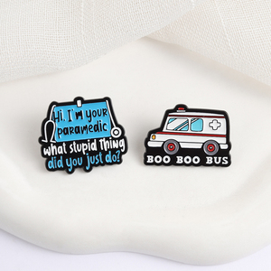 เข็มกลัดเคลือบลายรถพยาบาล <span class=keywords><strong>บู</strong></span><span class=keywords><strong>บู</strong></span>บัส พร้อมหูฟังแพทย์ ข้อความ "อะไรสิ่งโง่เขลาที่คุณทำ" เหมาะสำหรับพยาบาล ของขวัญเครื่องประดับติดปกเสื้อ - Product Image 3