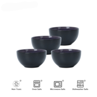 Brosse à main violet réactif émaillé vaisselle assiettes et bols en céramique tasses 16 pièces ensemble de vaisselle pour Restaurant maison cadeau