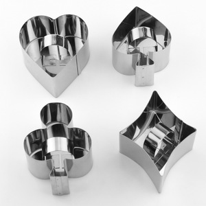 Cercle à mousse en acier inoxydable avec <span class=keywords><strong>poussoir</strong></span>, moule carré pour biscuits, ensemble de moules à découper mini-boulettes de riz rondes QG-450001, sac PP - Product Image 3