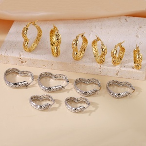 Stainless Steel Wheat Earrings European American Elegant <b>Light</b> Luxury Small Oval French Fashion Internet Popular <b>Circle</b> Ear - Product Image 3