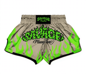 Shorts d'entraînement de boxe Muay Thai noir et orange flamme, séchage rapide, extensibles, respirants, légers, durables, vêtements d'arts martiaux personnalisés - Product Image 2