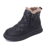 Meilleures ventes TikTok Live, nouvelle arrivée hiver, bottes de neige pour femmes, mi-hautes, doublées en polaire, épaisses, double fermeture éclair, légères