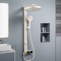 Ensemble de douche de luxe YF 2026 à double poignée en cuivre chromé |   Affichage numérique LED |   Boutons de piano |   Douche murale de massage à jets doux