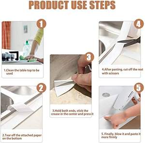 <span class=keywords><strong>Cinta</strong></span> de sellado impermeable Bailida, <span class=keywords><strong>cinta</strong></span> de sellado decorativa autoadhesiva PE, utilizada para fregadero de cocina, baño, <span class=keywords><strong>bañera</strong></span>, protector de borde de suelo - Product Image 6