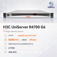 Sistem Barebone H3C UniServer R4700 G6 Intel Xeon 1U 2 Socket Rack Server dengan 4 Slot GPU Tunggal Tersedia