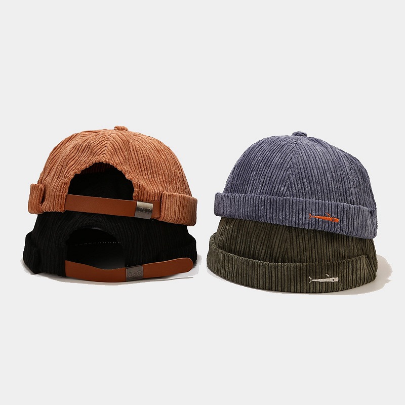 HZM-24047 Retro Adjustable Docker Cap Beanie Sailor Cap Worker Hat