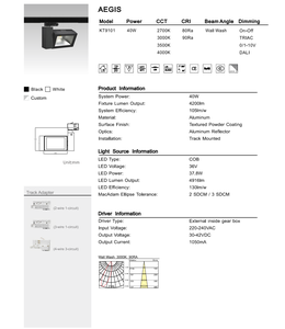 Projecteur mural encastré LED de haute qualité 40W DC36V IP54 CRI90 Ra Rotatif 355° °   Aluminium pour espaces commerciaux - Product Image 2