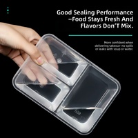 Conteneur alimentaire rectangulaire jetable en plastique, matériau PP de qualité alimentaire, récipient pour emporter les repas au restaurant