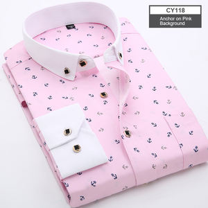 <span class=keywords><strong>Camicia</strong></span> Casual elegante e stampata da <span class=keywords><strong>uomo</strong></span> <span class=keywords><strong>a</strong></span> maniche lunghe per abbigliamento formale quotidiano, Slim Fit all'ingrosso - Product Image 1