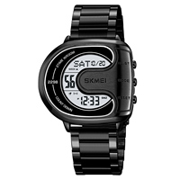 Jam Tangan Digital Modern Pria SKMEI 2298 Bentuk Tidak Beraturan, Bercahaya, Tahan Air, Alarm, Kalender, Tali Baja Anti Karat, Jam Tangan Fashion