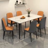 Ensemble Table et Chaises de Salle à Manger Rectangulaire Moderne Minimaliste Luxe Simple Meuble de Salon pour Petit Logement Design Léger en Céramique