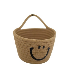 Woven Storage <b>Basket</b> Round Hanging Hook Type For Desktop Wall Mount Cosmetic Organizer Toy Storage <b>Basket</b> <b>Display</b> <b>Basket</b> - Product Image 5
