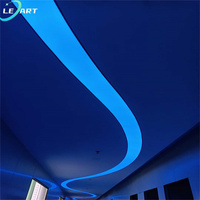 Plafonds en PVC 3D Lumineux de Guangzhou, Lambris, Film Bleu LED, Plafonds Extensibles pour Salon de Beauté