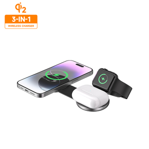 Cargador Inalámbrico 3 en 1 Plegable con <span class=keywords><strong>Carga</strong></span> Magnética Rápida y Luz LED para iPhone 16 15 (15W), Reloj (3W) y Auriculares (5W) - Product Image 4