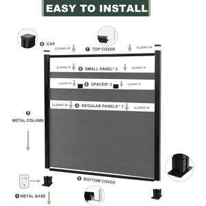 Paneles de valla WPC, Material de marco de poste de aluminio para jardín/característica ecológica, valla impermeable, enrejado, valla de jardín al aire libre - Product Image 3