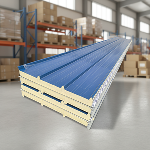 Panneau sandwich en aluminium et PVC à âme en mousse de polystyrène de 100 mm, design moderne personnalisé, <span class=keywords><strong>isolation</strong></span> thermique pour toiture et mur de entrepôt en métal - Product Image 1