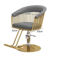 Chaise de barbier vintage en métal avec compatibilité de tondeuse inversée, design américain pour usage commercial