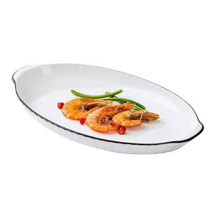 熱い販売中！モダンな西洋風、熱湯に強い両耳付き魚皿、クリエイティブでトレンディなセラミック製長方形皿、ホテルや家庭用 - Product Image 5