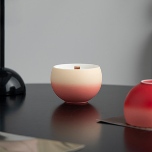 Gradient Ceramic Scented Candle Egg Shaped <b>Soy</b> <b>Wax</b> Minimalist Style For Home Bedroom Atmosphere Enhancement - Product Image 2
