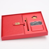 Ensemble cadeau stylo et carnet en cuir PU rouge imprimé avec logo personnalisé |   Carnet de notes de luxe de haute qualité, coffret cadeau, cadeaux de vacances, cadeaux pour clients VIP