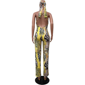 Produits populaires Été 2024 Nouvelle combinaison sexy à bretelles pour femmes à imprimé léopard - Product Image 3